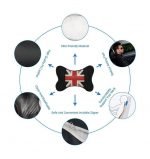 Car Leather Head and Neck Support Set of 2 Pieces - CFSJ-0 - England Flag - Image 6