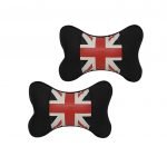 Car Leather Head and Neck Support Set of 2 Pieces - CFSJ-0 - England Flag