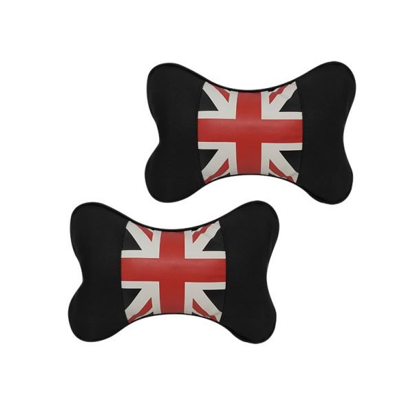 Car Leather Head and Neck Support Set of 2 Pieces - CFSJ-0 - England Flag