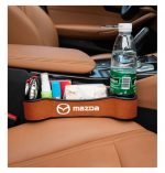 Car Seat Side Organizer and Cup Holder Multifunctional 2 Piece for Mazda - CSB - Brown