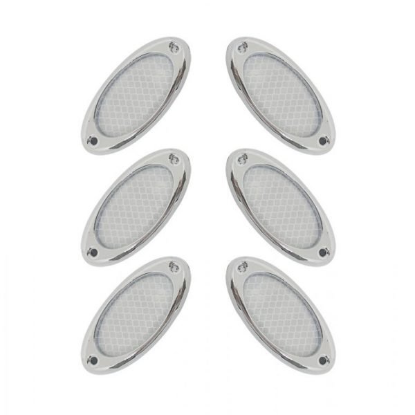 Reflectors 6 pieces sticky for all cars - HS-613 - White Color
