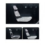 Cover car seat control buttons For Mercedes C 2008-2013 ( 6 Pieces ) / Silver Color