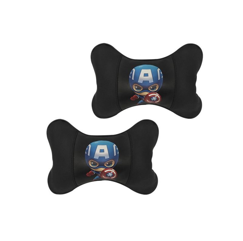 fbtd (5) Car Leather Head and Neck Support Set of 2 Pieces - CFSJ-0 - iron man - Image 1