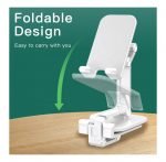 Desktop Foldable Stand For Mobile - MQ100- White - Image 2