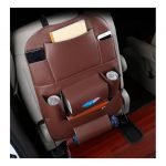 Car Seat Back Storage Organizer Bag Faux Leather Multifunction Organizer Holder Travel Accessories - SCS300 /  Brown color