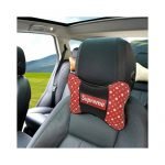 Car Leather Head and Neck Support Set of 2 Pieces - CFSJ-0 - Supreme Red - Image 7