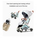 Baby Stroller Easily foldable baby stroller with four wheel wide base - LZD A8188 - Green x Gray - Image 6