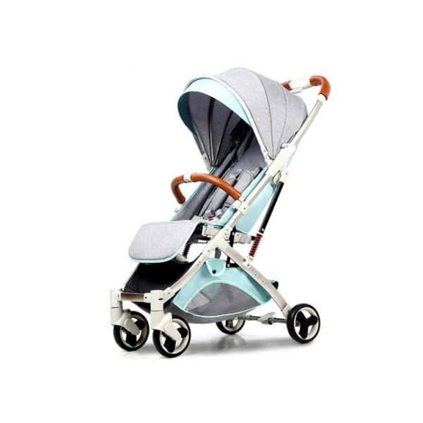 Baby Stroller Easily foldable baby stroller with four wheel wide base - LZD A8188 - Green x Gray