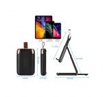 Desktop Foldable Stand For Mobile and Tablet - Z1 - Black - Image 2