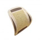 Comfortable and elegantly embroidered wood medical back 42X41 cm for a car, home or office chair - C-WR01 - off White