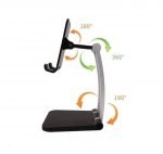 Desktop Foldable Stand For Mobile and Tablet - Q009 - Black - Image 7