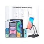 Desktop Foldable Stand For Mobile and Tablet - Q009 - Black - Image 4