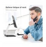 Desktop Foldable Stand For Mobile and Tablet - Q009 - Black - Image 9