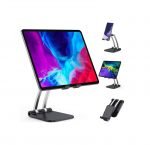 Desktop Foldable Stand For Mobile and Tablet - Q009 - Black - Image 2