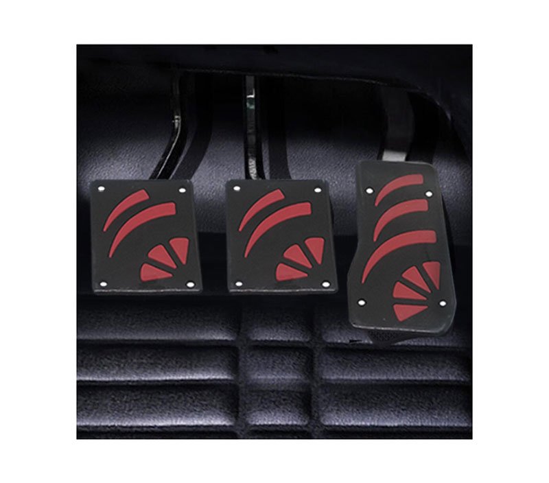 xcnhfgt (2) Car pedal set 3 pieces non-slip and sporty shape for regular transmission cars - CS-077 - Image 1