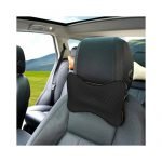 Car Leather Head and Neck Support Set of 2 Pieces - AM-06 - Black - Image 2