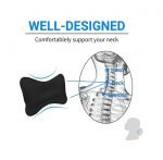 Car Leather Head and Neck Support Set of 2 Pieces - AM-06 - Black - Image 4