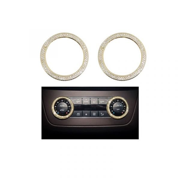 Cover Air conditioning control button For Mercedes  GLE 2015-2017 Large ( 2 Pieces )  /  Gold Color