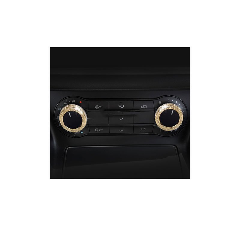 Hc7ea67016268434a98707c30e4ac62ecs Cover Air conditioning control button For Mercedes GLA 2016-2019 ( 2 Pieces ) / Gold Color - Image 1