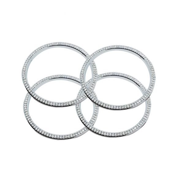 Inner frame for air conditioning vents For Mercedes New E Class 2016-2019 / Silver Color ( 4 Pieces )
