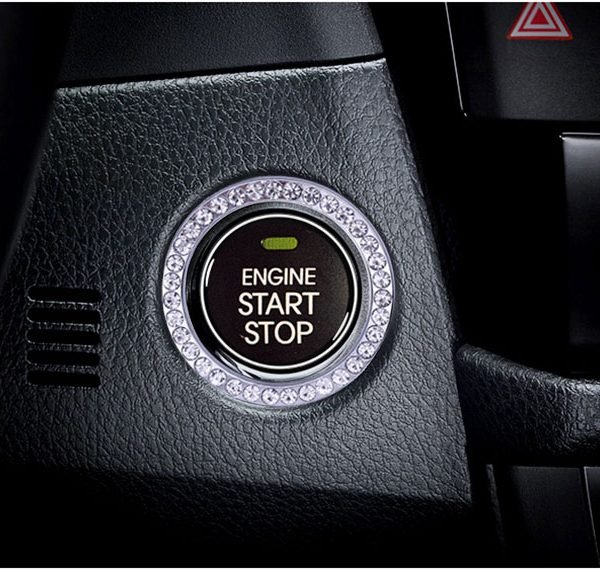 Engine start button switch frame for all types of Cars - FZ100 - Silver