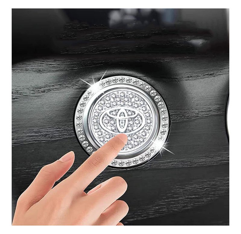 dfhxftdh (3) Engine start button cover and frame suitable for Toyota cars - QR100 - Image 1