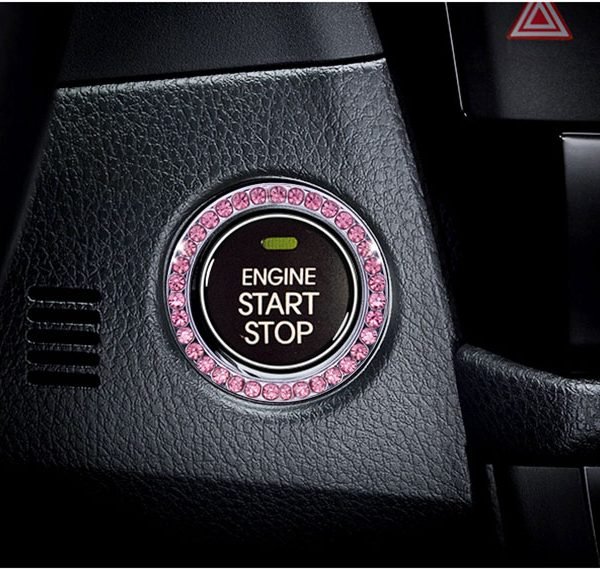 Engine start button switch frame for all types of Cars - FZ100 - Pink