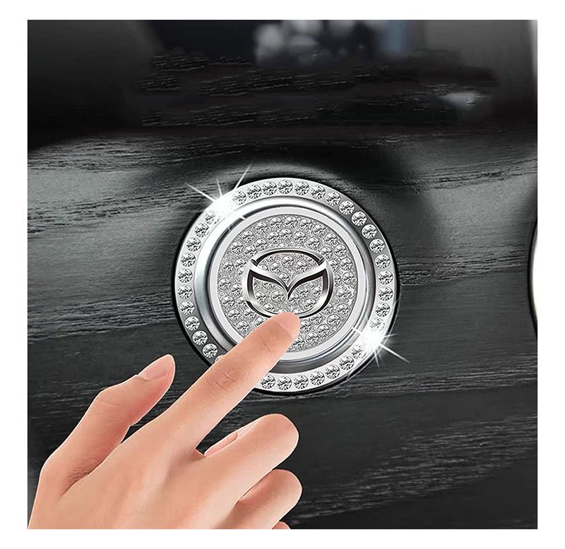 dxfhdh (6) Engine start button cover and frame suitable for Mazda cars - QR100 - Image 1
