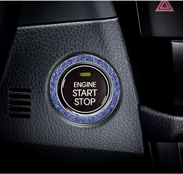 Engine start button switch frame for all types of Cars - FZ100 - Blue