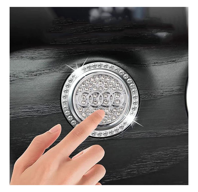 fhykugkl (5) غطاء واطار زرار تشغيل المحرك مناسب لسيارات اودي - QR100 - الصورة 1