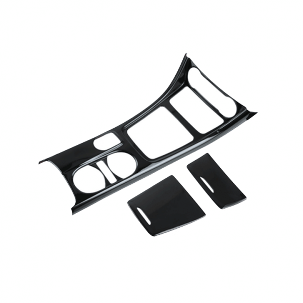 Center console cover For Mercedes 2016-2019 / Black Color ( 3 Pieces )