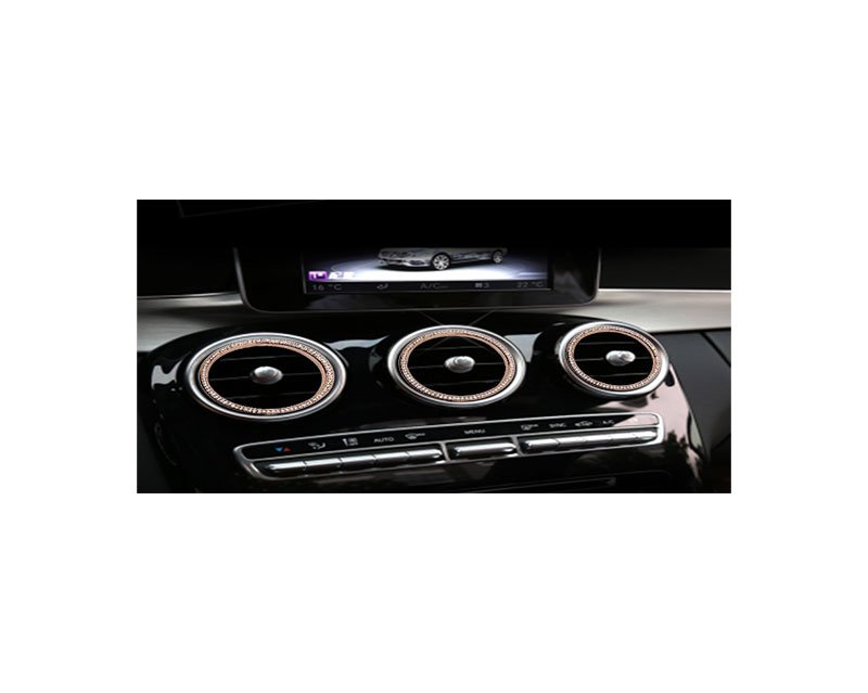 rose Inner frame for air conditioning vents For Mercedes New C Class 2016-2019 / Rose Gold Color ( 5 Pieces ) - Image 1
