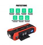Power Bank Multi-use 99800 mAh  with car air blower featuring 4 USB ports for charging devices / Black X Red color - Image 7