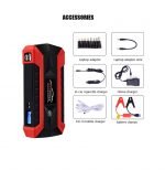 Power Bank Multi-use 99800 mAh  with car air blower featuring 4 USB ports for charging devices / Black X Red color - Image 13