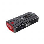 Power Bank Multi-use 99800 mAh with car air blower featuring 4 USB ports for charging devices / Black X Red Color