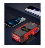Power Bank 82800 mAh Multi-use with car air blower featuring 4 USB outputs for charging devices / Black X Red color JX19-TM19 - Image 3