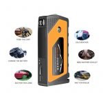 Power Bank 99800 mAh Multi-use  with car air blower features 4 USB ports for charging devices / Black X Orange Color