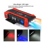 Power Bank Multi-use 99800 mAh  with car air blower featuring 4 USB ports for charging devices / Black X Red color - Image 18