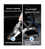 Portable Wired Car Vacuum Cleaner Works on Car Lighter  120W - DC 12V / LY-8801 - Image 6