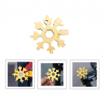 18-in-1 Snowflake Multi-Purpose Snow Window Tool Made of Scratch and Rust Resistant Solid Steel - SPS10 / Gold Color