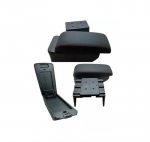 Leather console with a car armrest with two levels for the palm of the hand while driving and for storing things. It contains five USB outlets, suitable for all cars / model CON-05 - Black X Red Line Color - Image 4