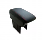 Leather console with a car armrest with two levels for the palm of the hand while driving and for storing things. It contains five USB outlets, suitable for all cars / model CON-05 - Black X Red Line Color