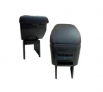 Leather console with a car armrest with two levels for the palm of the hand while driving and for storing things. It contains five USB outlets, suitable for all cars / model CON-05 - Black X Red Line Color - Image 3