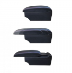 Leather console with a car armrest with two levels for the palm of the hand while driving and for storing things. It contains five USB outlets, suitable for all cars / model CON-05 - Black X Red Line Color - Image 2