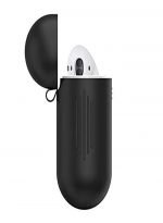 Wireless Charging Headset Smart Case Cover For Apple AirPods - Black Color