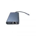 converter  USB 3.0 TYPE C TO HDMI/VGA/TYPE C/LAN/2*USB 3.0/AUDIO/SD (8 IN1 ) Gray Color - Image 2