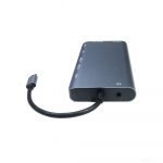 converter  USB 3.0 TYPE C TO HDMI/VGA/TYPE C/LAN/2*USB 3.0/AUDIO/SD (8 IN1 ) Gray Color - Image 3