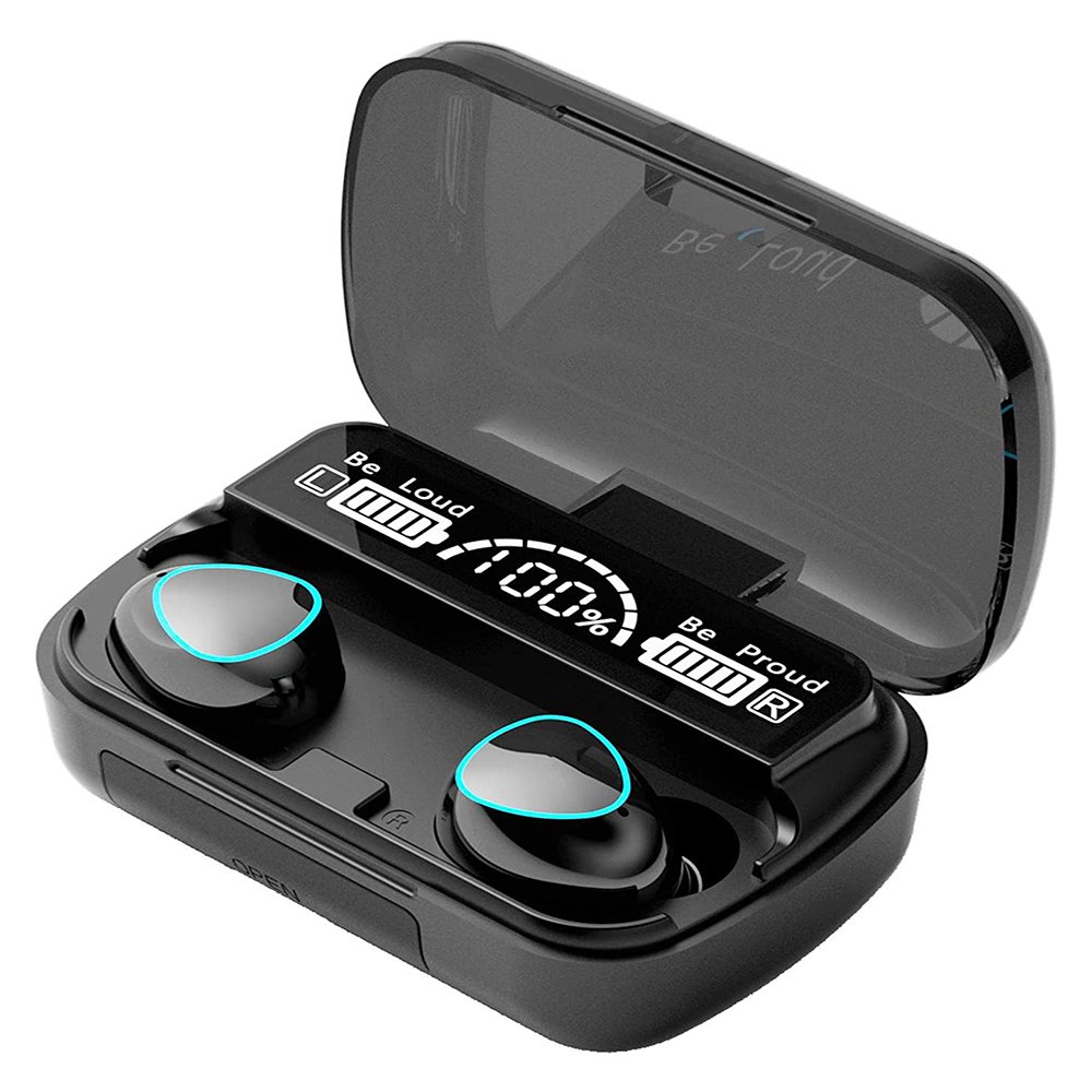 61gEHB-l49L._AC_SL1500_ Sport Air-pods , touch screen, water resistant, LED screen, internal power bank, and digital indicator - V5.1 / Model M10 - Image 1
