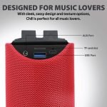 T&G Speaker Bluetooth Wireless Waterproof Speaker Mp3 -AUX-USB-FM Radio Red Color - Image 3