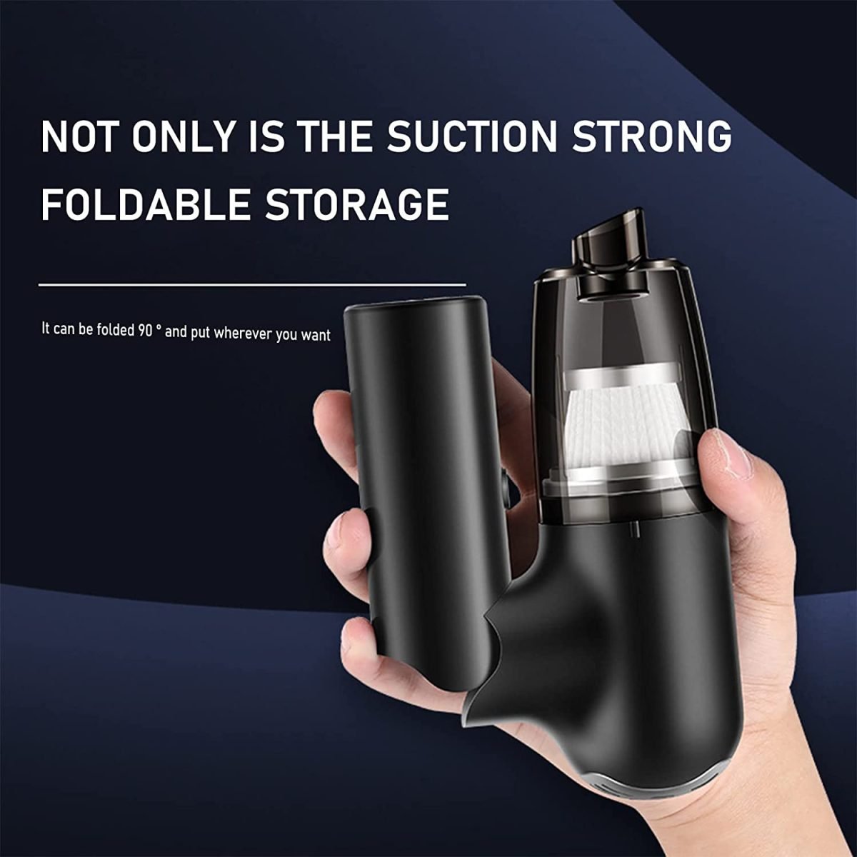 Cordless, foldable and rechargeable portable vacuum cleaner for car and home, 6000 Pa /120W -12V - Model/YJ-111 - Image 4